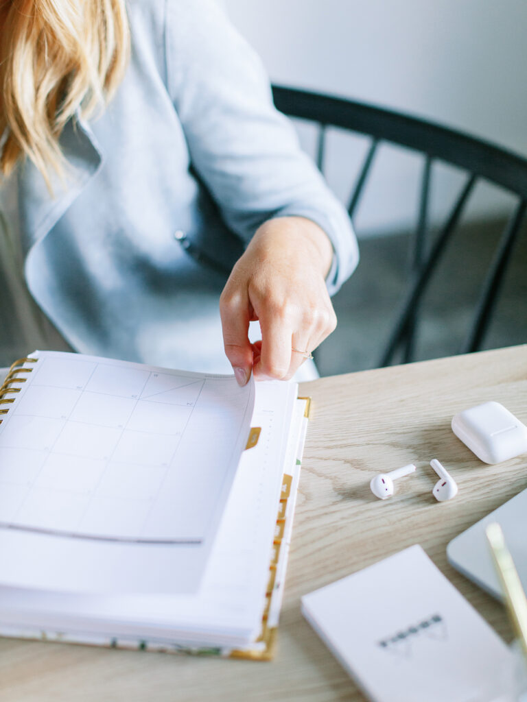 writing in a notebook